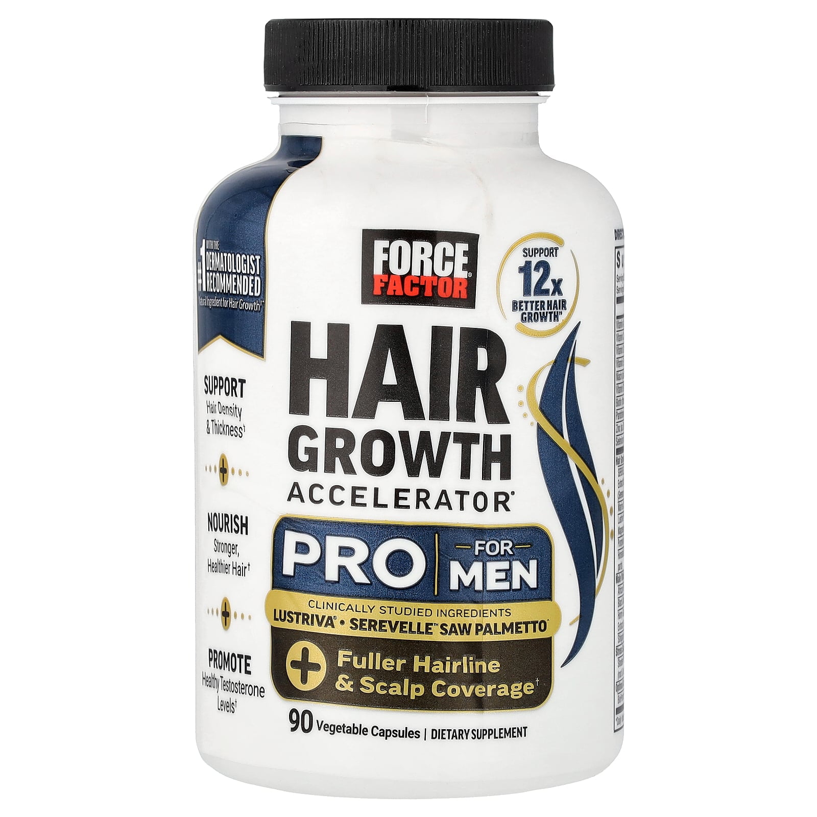 Force Factor Hair Growth Accelerator® Pro, For Men, 90 Vegetable Capsules