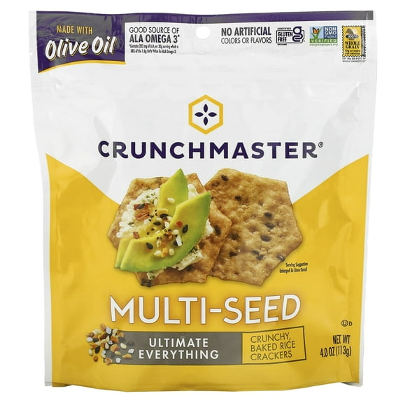Crunchmaster, Multi-Seed, Baked Rice Crackers, Ultimate Everything, 4 oz (113 g) Pack of 4