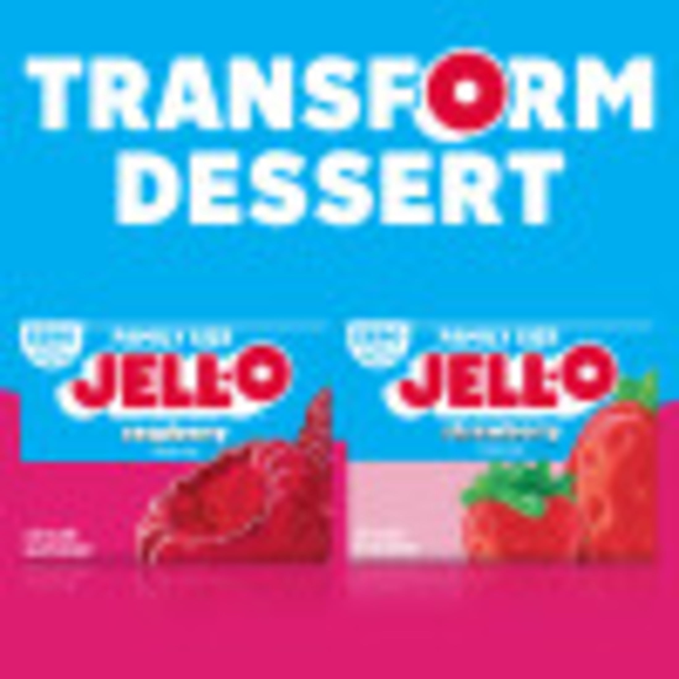 (3 pack) Jell-O Raspberry Zero Sugar Gelatin Dessert Mix, Family Size, 0.6 oz Box