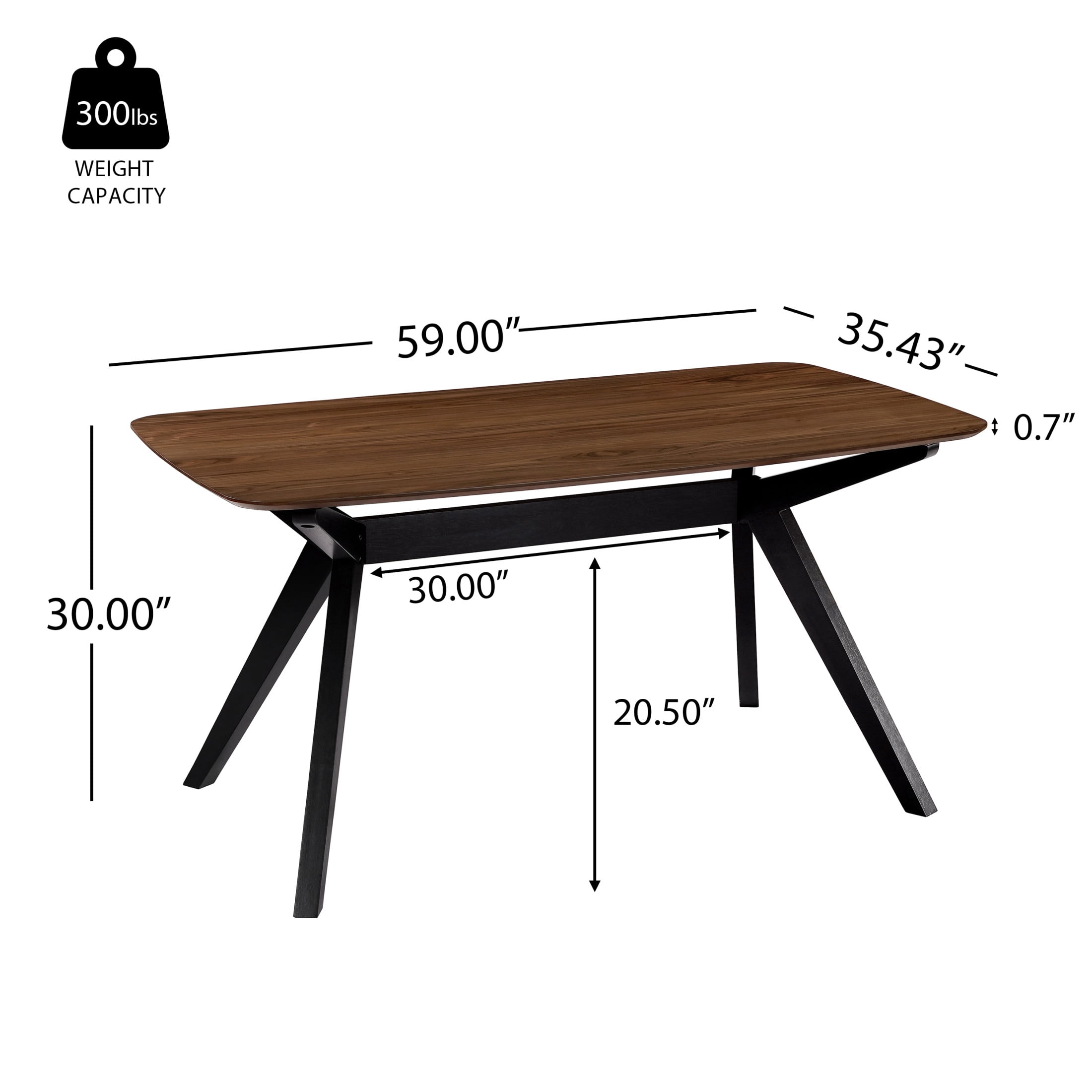 Christopher Knight Home Mid-Century Modern 7-Piece Dining Set with 6 PU Upholstered Chairs, Wood Frame, Cognac