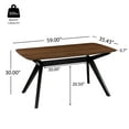 thumbnail image 5 of Christopher Knight Home Mid-Century 7-Piece Dining Set with Rectangular Table and 6 Dark Grey Upholstered Chairs, 5 of 13