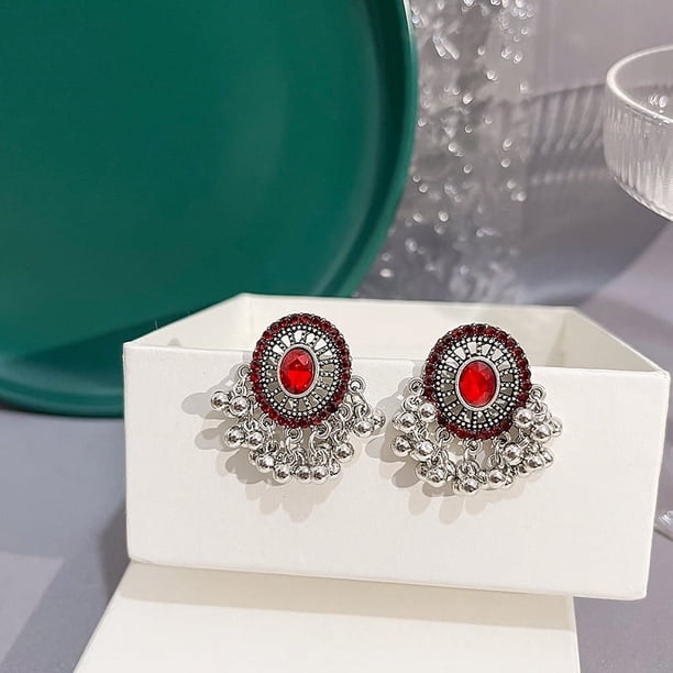 Xiao Hua Pendientes bohemios con borlas y cuentas, estilo vintage oxidado, estilo bohemio, ideal para bodas, fiestas, festivales, regalos de cumpleaños y Navidad - E02