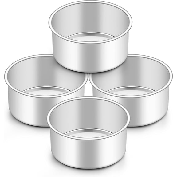 Mini 4 inch Cake Pans Baking Tins and Trays Non Stick Small Round Cake Tins Pans 4 Inch for Baking Set