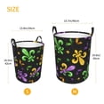 thumbnail image 3 of Pofeuu Mardi Gras Carnival4 Print Laundry Basket Circular Laundry Hamper with Handle Waterproof Oxford Fabric Foldable Dirty Clothes Storage Bucket Gift Storage Basket-Small, 3 of 6