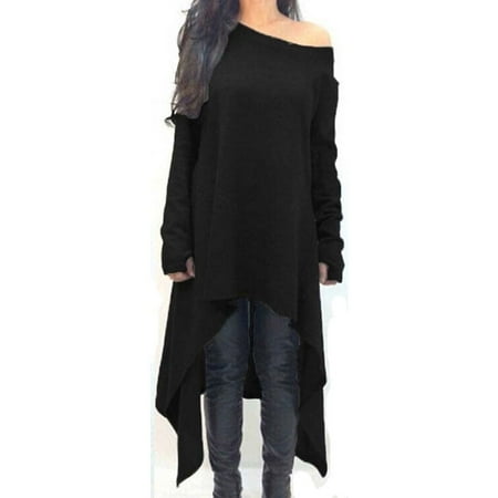 Women's Dress Loose Sweater Irregular Maxi Long Sleeve Dresses Plus Size