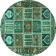 thumbnail image 1 of Ahgly Company Indoor Round Persian Turquoise Blue Traditional Area Rugs, 4' Round, 1 of 4