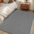 thumbnail image 5 of Vintage Dark Gray Area Rug 3x5 FT,Non Slip Entryway Bedside Carpet,Farmhouse Retro Solid Color Linen Texture Washable Soft Floor Carpet Indoor Mat Non-Shedding Throw Rug for Dorm Kitchen Home Office, 5 of 9