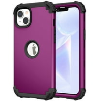 ELEHOLD Rugged Case for iPhone 15 Plus Hard PC Soft Silicone Hybrid Shockproof Scratch-Resistant Anti-Fingerprint Slim Thin Case for iPhone 15 Plus 6.7 Inch,Purple