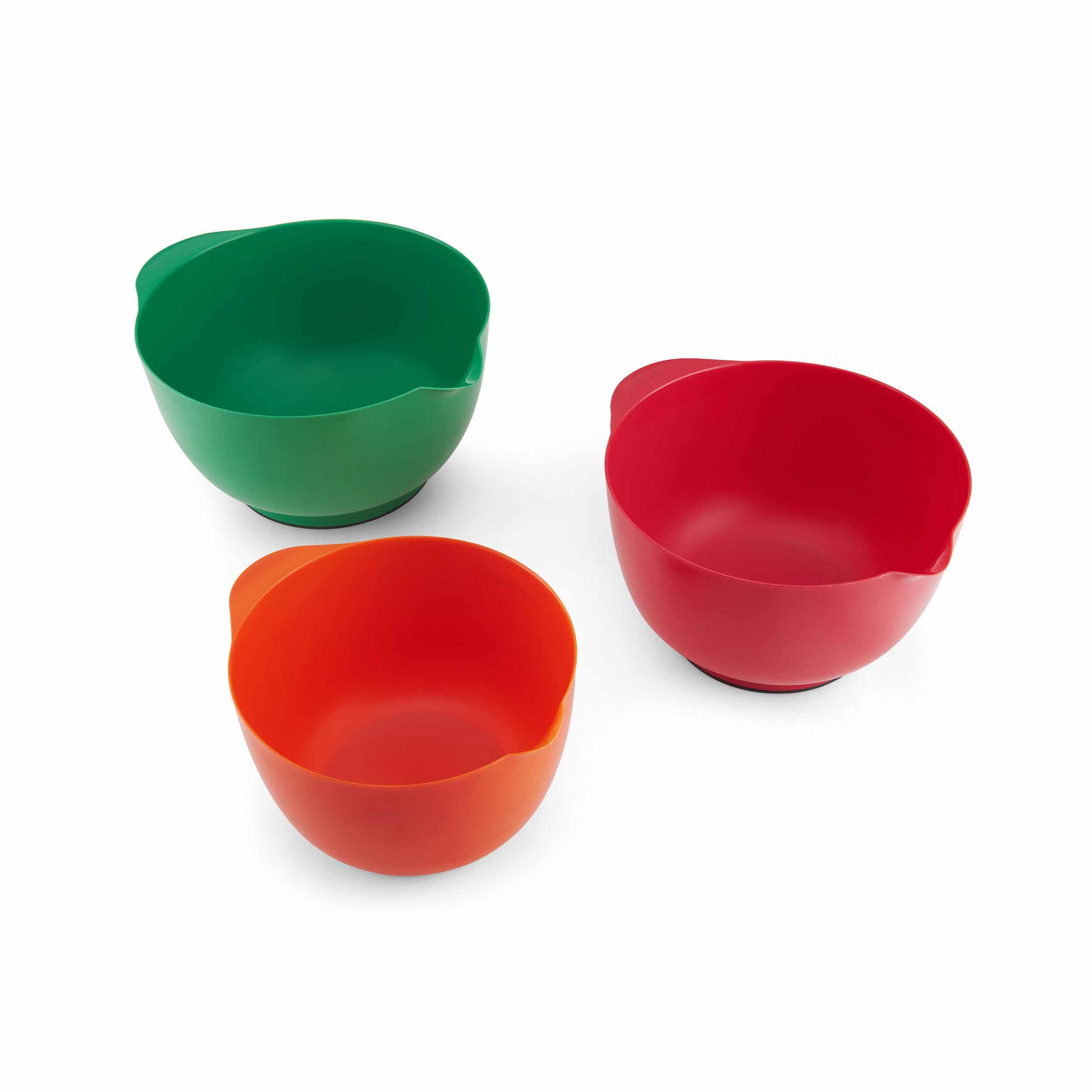 Farberware Classic 3 Piece Plastic Mixing Bowl Set, Assorted Colors