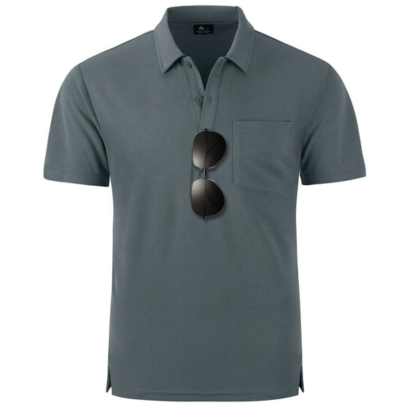 SPEEDRUN Men's Workout Shirt Polo Shirts Short Sleeve Classic Solid Color for Casual and Business Wear