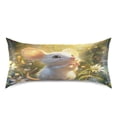 thumbnail image 3 of Haosy Satin Pillowcase for Hair and Skin Standard Cooling Silk Pillow Case with Envelope Closure Cute Mouse Stands in Garden 20"x26", 3 of 9