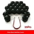 thumbnail image 2 of 20 x 21MM ALLOY WHEEL HEX NUT/BOLT CAP COVERS + TOOL BLACK, 2 of 8