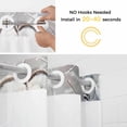 thumbnail image 5 of Winter Owl No Hook Shower Curtain Waterproof, Bathroom Curtains with Snap in Liners and See Through Top Window, Country Birds Animal Tree Branches Snow Hotel Style Bathtub Curtains Shower 72"Wx72"L, 5 of 8