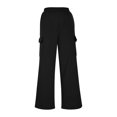 thumbnail image 6 of Women Cargo Pants Fleece Lined Wide Leg Sweatpants High Waisted Baggy Drawstring Sweatpants Winter Clothes Pant, 6 of 7