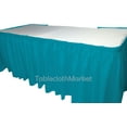 thumbnail image 2 of POLYESTER PLEATED TABLE SET SKIRT with clips 17' Ft + clip + Topper Media Day", (Color: Turquoise Blue), 2 of 4