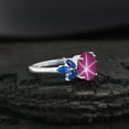 thumbnail image 2 of Pink Star Sapphire Engagement Ring Antique Blue Sapphire Floral Cluster Ring 925 Silver Personalized Gift Custom Jewelry Statement Rings, 2 of 2