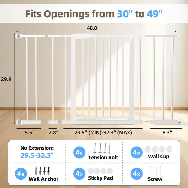 edx Walk-Through Safety Gate, 30"-49" Adjustable photo 3