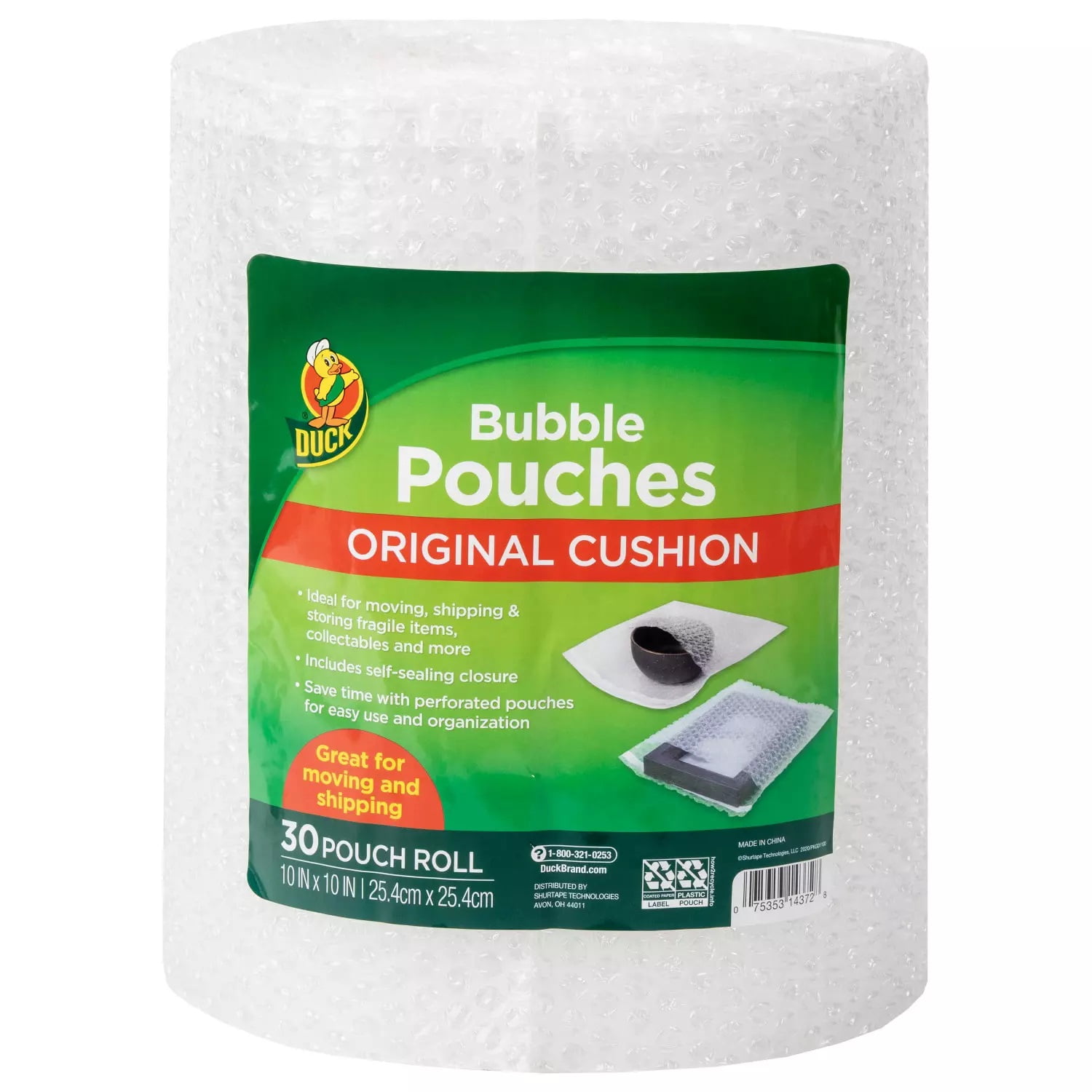 Pack of 4 1/2 Bubble Height 12 Width x 125L Clear Partners Brand PBWUP12S12MS Small Cushion Bubble Rolls for Moving
