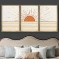 thumbnail image 3 of wall26 Framed Canvas Print Wall Art Set Mid-Century Ocean Sunset Sun Horizon Nature Abstract Illustrations Modern Art Bohemian Decorative for Living Room, Bedroom, Office - 24"x36"x3 Natura, 3 of 5