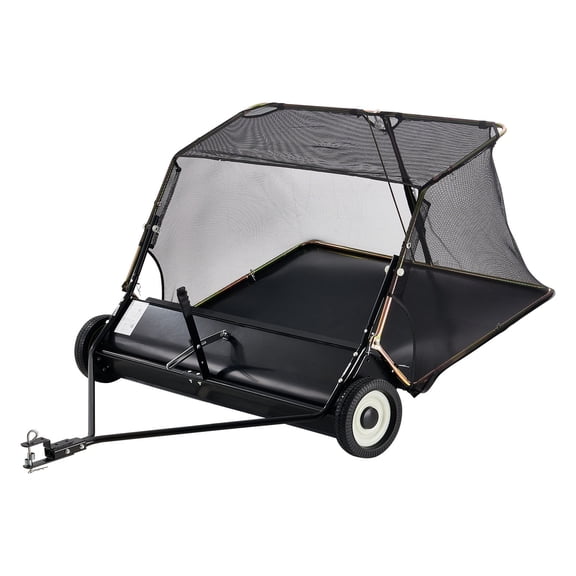 52 in Tow Behind Lawn Sweeper, 26 cu.ft. Large Yard Sweeper, Adjustable Sweeping Height, Heavy Duty Leaf & Grass Collector with Dumping Rope, Pull Behind Sweepers for Debris Grass Clipping