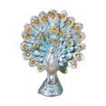 thumbnail image 2 of Estatua de pavo real coleccionable, figura creativa de animal realista para jardín o boda. Cola extendida plateada, 2 of 9