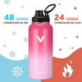 thumbnail image 3 of E T EASYTAO Termo de Acero Inoxidable, Termo de Agua con 2 Tapas, para Agua Fría (24 horas) o Caliente (12 horas Doble Pared y Tapa Hermética Antigoteo, con Asa para Transportar (940ml/32Oz, Rojo), 3 of 3