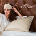 thumbnail image 2 of Funda de almohada Grace & Company, satén sedoso, para cabello y piel, color dorado, 2 of 7