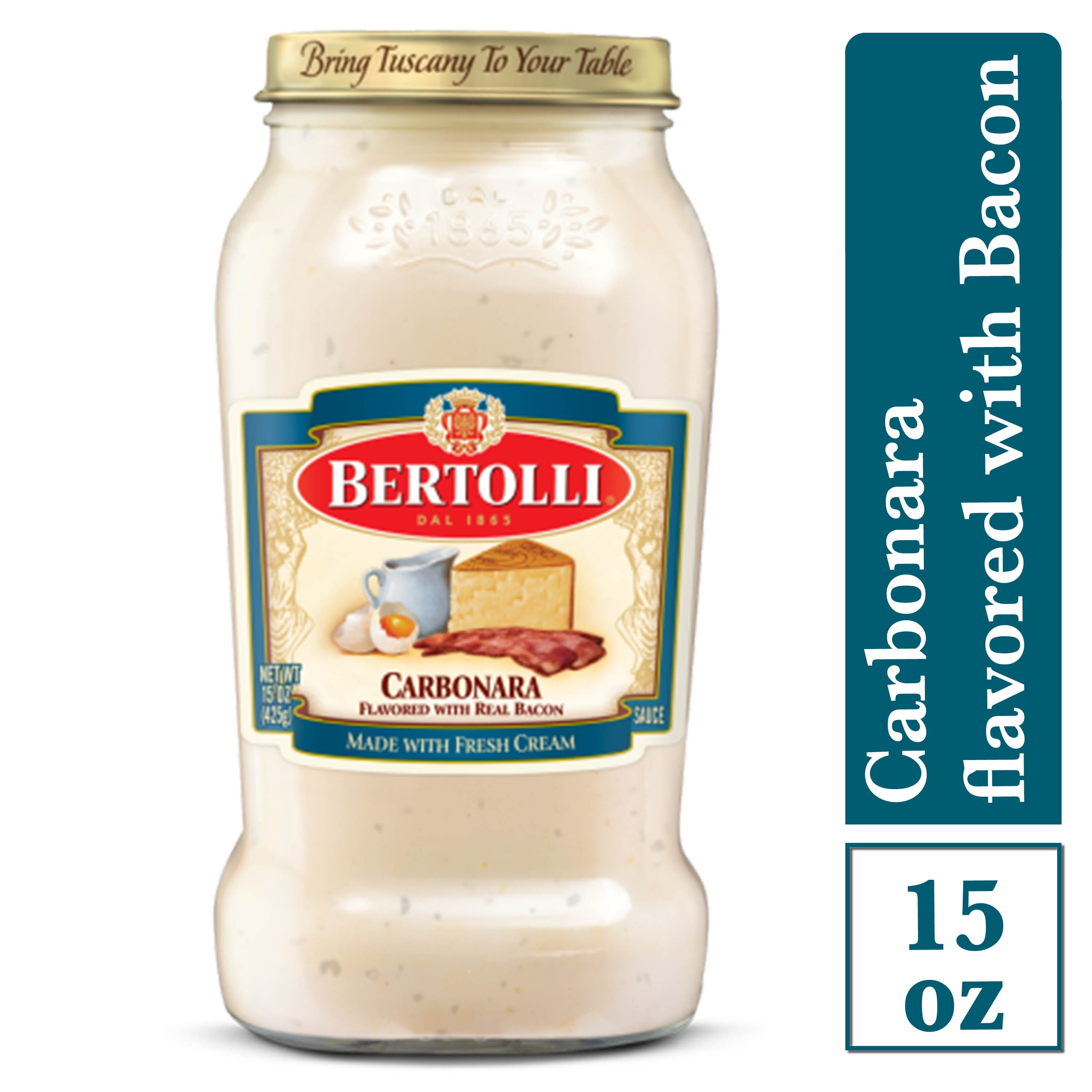 Bertolli Carbonara Pasta Sauce With Real Bacon 15 Oz Walmart Com