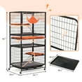 thumbnail image 5 of JAXPETY 4-Tier Cat Cage, Cat Crate Playpen Kennel, Ferret Cage with Wheels, Hammock, Beds, Removable Tray and Ladders, Black, 5 of 8
