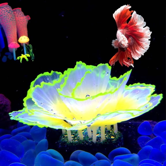 Aquarium Coral Ornament Glowing Effect Coral Decor Resin Fish Tank Plants Decoration for Aquarium Tank Landscape