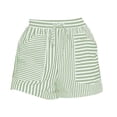 thumbnail image 4 of Striped Summer Shorts - High Waist Elastic Beach Casual Shorts, Green Striped Shorts for Women High Waisted Beach Casual Pull on Elastic Waist Summer Shorts with Pockets, 4 of 4