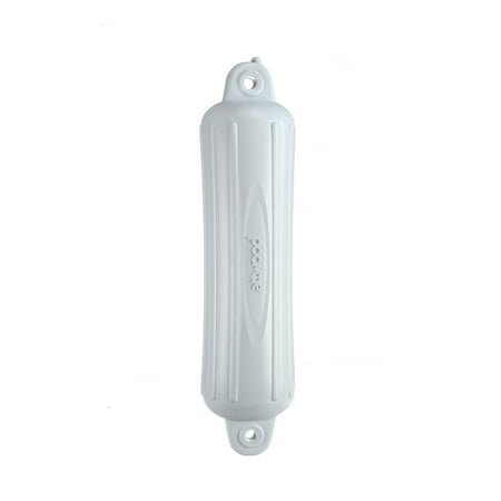 2 Side Feeder Attwood 9355D1 Softside UV-Resistant Marine Oval Boat Fender, White, 5-Inch x 22-Inch ()