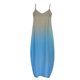thumbnail image 4 of ICHUANYI Clearance Women Fashion Sling Mid-waist V-neck Sleeveless Stripe Printing Slim Beach Long Dress(Sky Blue, M) ICHUANYI WER2023080811296, 4 of 5
