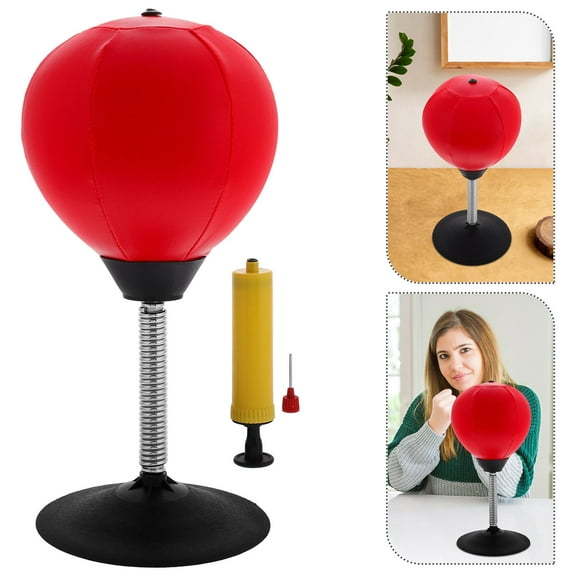 CIMAXIC 1Set Black Punching Bag for Desk Stress Relaxing and Hand-Eye Coordination 13.8X6.9X6.9in