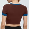thumbnail image 5 of SAWOBUUN Women Contrast Cute Crop Tops Raglan Sleeves Round Neck Slim Fit Summer T Shirts, 5 of 5