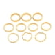 thumbnail image 1 of Juego de 10 anillos geométricos tallados retro, anillo de ola para mujer, 1 of 8
