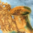 thumbnail image 2 of Watts, Eva 12x12 Gold Ornate Wood Framed with Double Matting Museum Art Print Titled - Musical Sax, 2 of 4