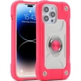 thumbnail image 1 of Compatible avec Étui iPhone 14 Pro 6.1 Pouces avec Support Anneau Intégré, Protection contre les Chutes de Qualité Militaire Étui Robuste 3 en 1 Durable. (Rose Vif), 1 of 5
