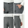 thumbnail image 6 of Unique Bargains Men's Slim Fit Plaid Business Pants Trousers with Pockets 32 Gray, 6 of 7