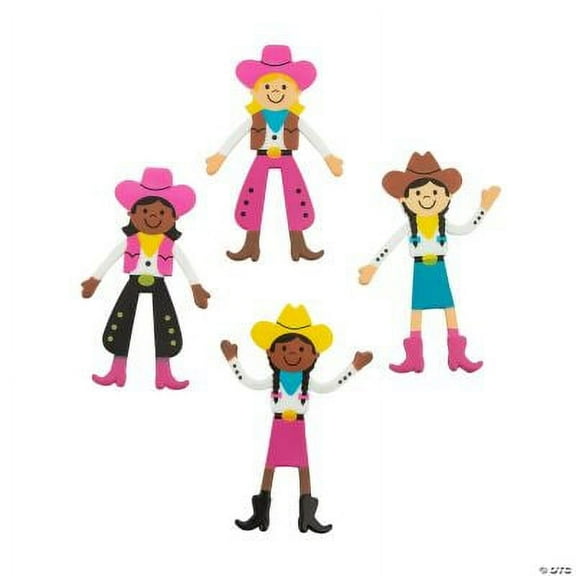 Cowgirl Bendables, Birthday, Party Favors, Toys, 24 Pieces