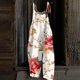 thumbnail image 1 of ICHUANYI Clearance Women's Casual Sleeveless Strap Floral Printed Spaghetti High Waist Wide Leg Jumpsuit Rompers(White, XXL) ICHUANYI WER2023081108561, 1 of 4