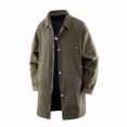 thumbnail image 4 of Bxsruta Mens Mid Length Trench Coat Plaid Lined Casual Outerwear Windbreaker with Pockets, 4 of 8