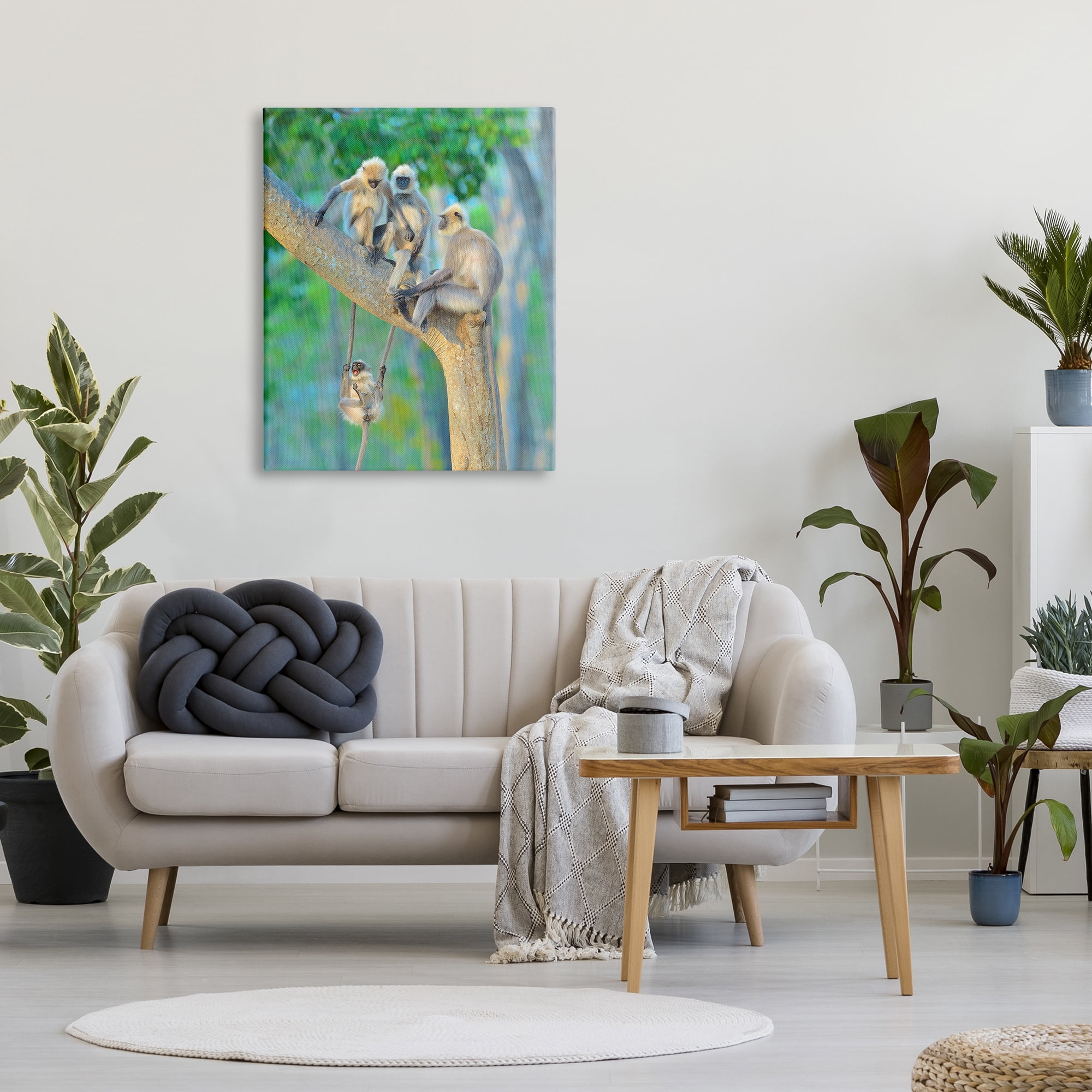 Stupell Industries Fun Playing Monkeys Animals & Insects Photography Gallery Wrapped Canvas Art Print Wall Art, 30 x 40