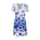thumbnail image 3 of Mini Vestido de Verano Color Sólido Cuello en V Manga Corta Vestido de Becerro Medio, Vestido Corto de Verano, 3 of 5
