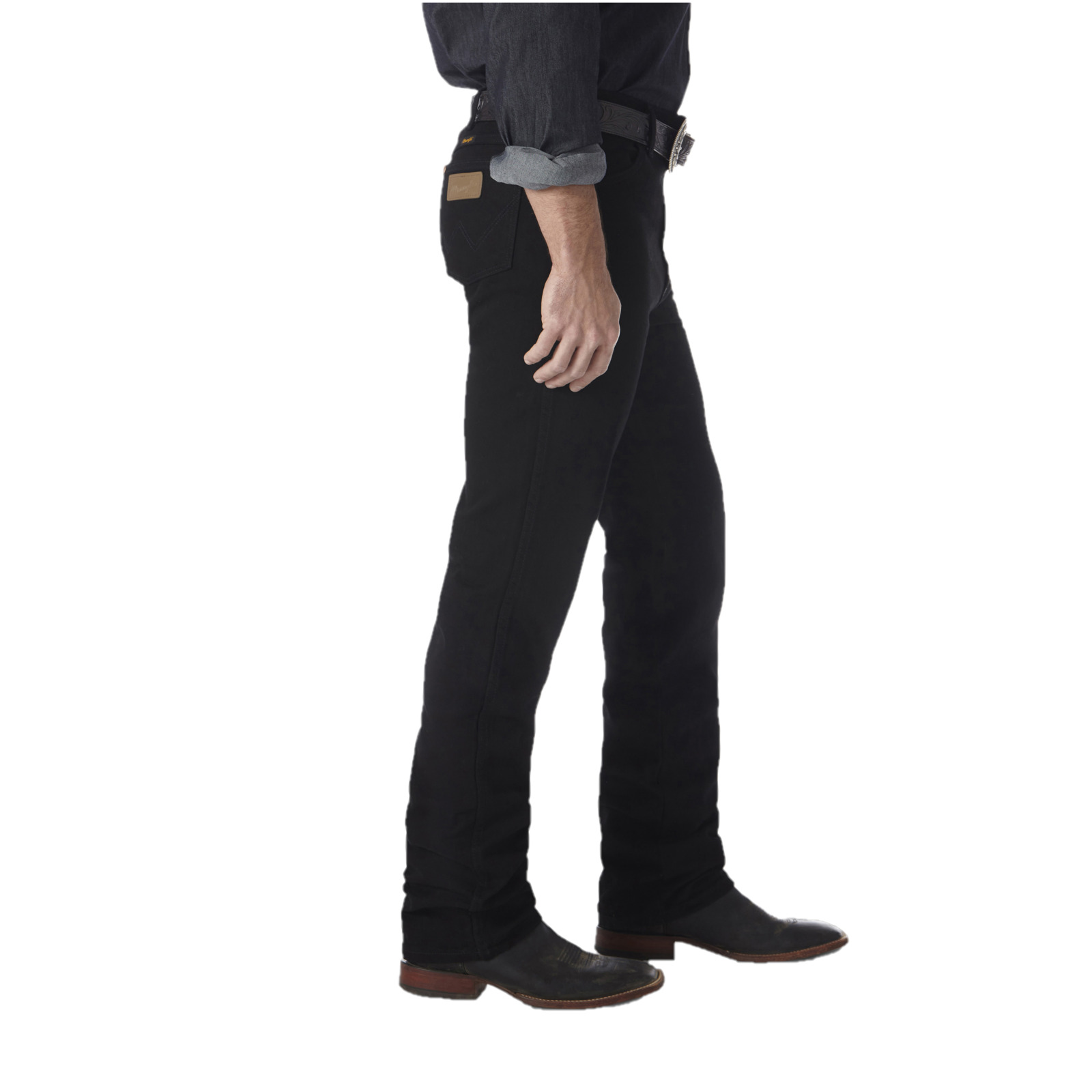 Men's Wrangler Cowboy Cut Slim Fit Black Jeans 936WBK Bootcut 100% Cotton
