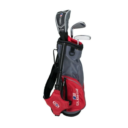US Kids UL39 Ultralight 3-Club Golf Club Complete Set with Carry Bag, Grey/Red Bag for 39-42