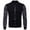 Black, variant on IYTR Mens Winter Jacket Warm Short Cardigan Coat with Pocket Solid Color Long Sleeve Jacket Zipper Stand-up Collar Black XL