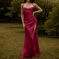 thumbnail image 2 of DHFJKG Summer Formal Dresses For Women Sexy Silk Satin Maxi Dress Spaghetti Strap Push Up Corset Evening Party Side Slit Wedding Guest Dress Stylish Dresses, 2 of 5