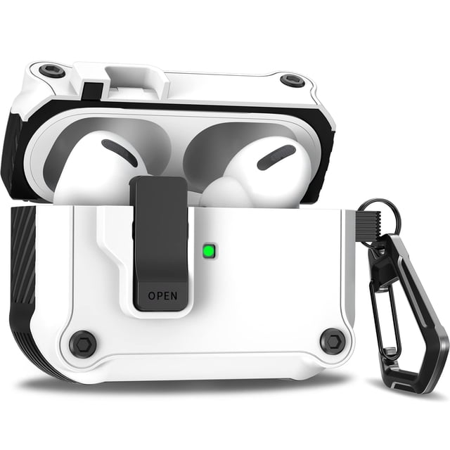 Funda compatible para Airpods Pro R-fun de segunda y primera generación, color blanco