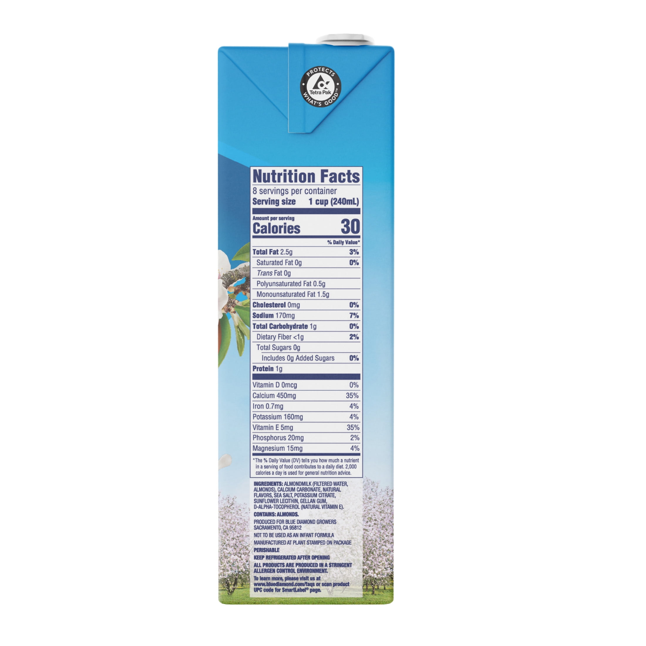 (2 pack) Almond Breeze Shelf-Stable Unsweetened Vanilla Almond Milk, 64 oz Can